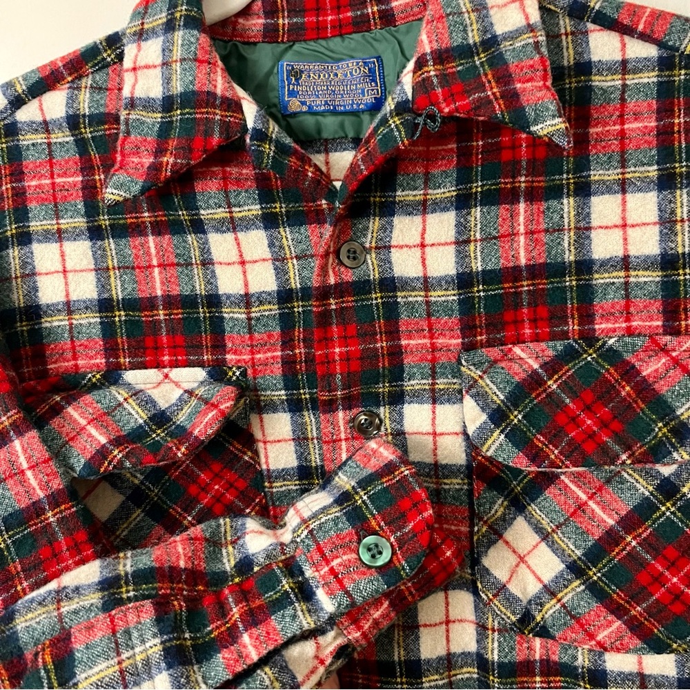 Pendleton Woolen Mills 100% wool plaid shirt size M - Stewart dress tartan - Picture 4 of 11